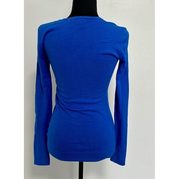 Lilly Pulitzer V Neck Long Sleeve Sweater Royal Blue XS Cotton Blend - Picture 5 of 7